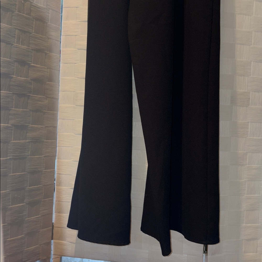 W Black and tan wide leg fitted jumpsuit with adjustable spaghetti straps- xs - Picture 5 of 11
